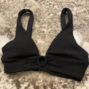 New L Space Fisher Bikini Top Black Lightly Padded XS